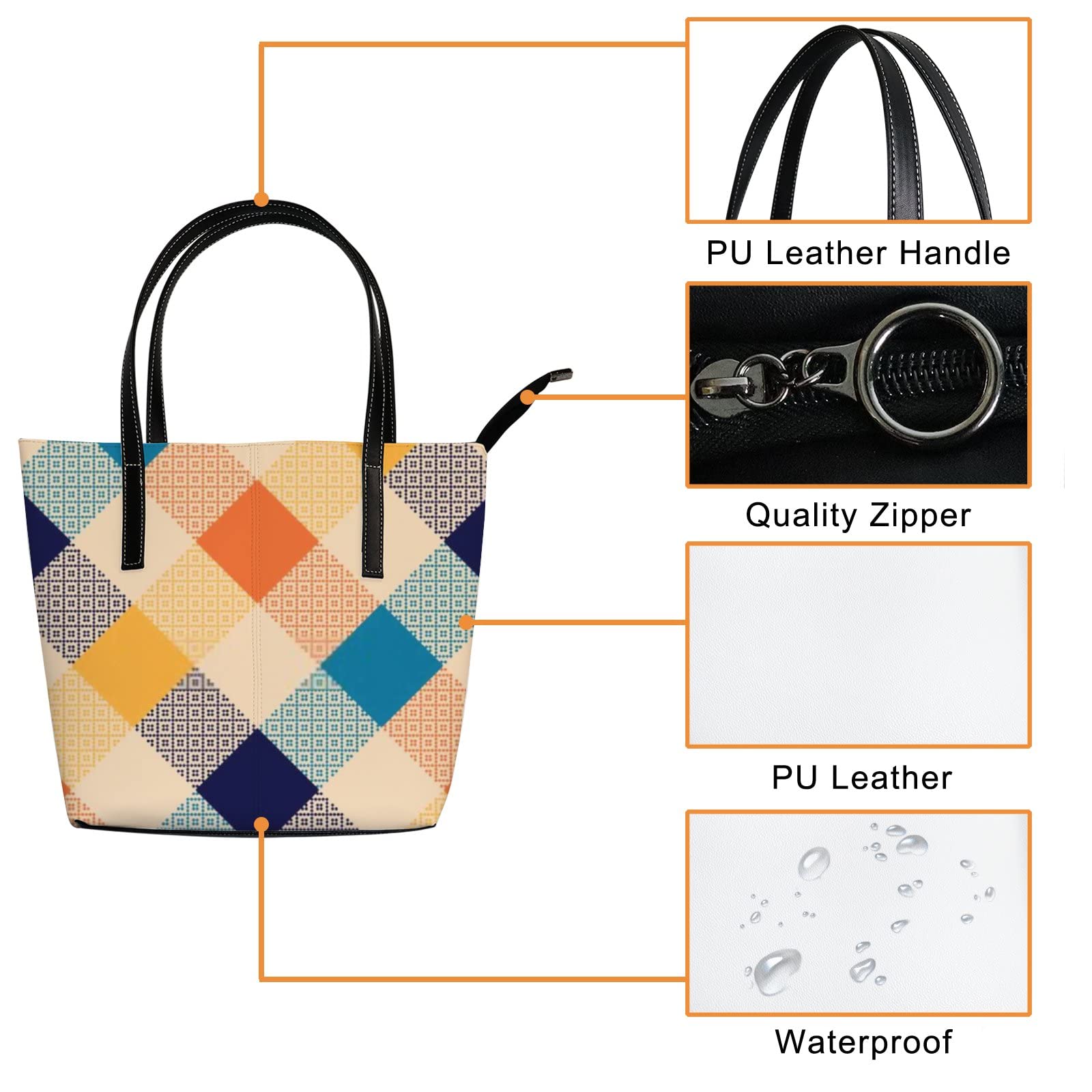 Premium Leather Tote Bag for Women - Stylish Crossbody Work Handbag with Zipper | Perfect for Office, Travel & Everyday Use