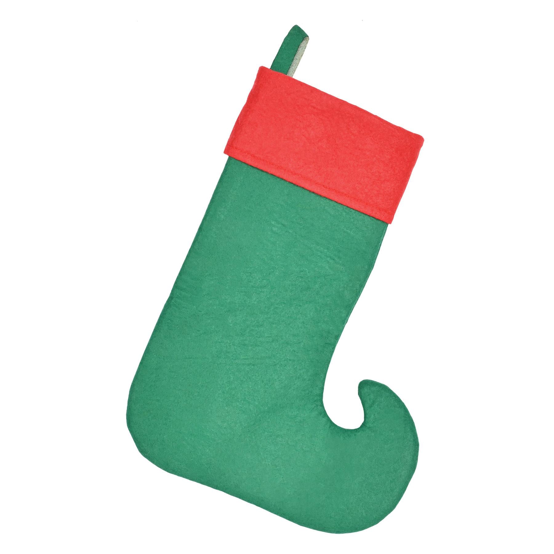 12 Pack Christmas Felt Elf Stockings - Holiday Decorations for Fireplace Mantel, Tree, and Festive Home Decor