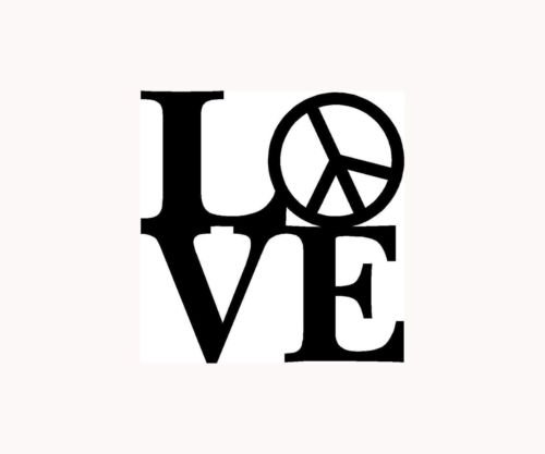 Love Peace Vinyl Decal Sticker - Die Cut Car Window, Wall, Laptop, MacBook, Truck & Toolbox Decal for Any Smooth Surface | Perfect for Home Decor, Vehicle Customization & Personal Electronics