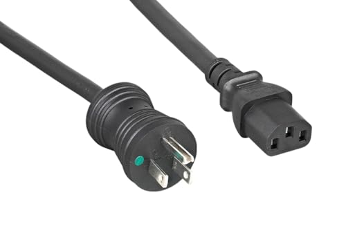 Hospital Grade NEMA 5-15P to C13 Power Cord - 16 AWG Heavy Duty Black Power Cable for Medical Equipment, Servers & Data Centers - Perfect for Hospitals, Clinics & IT Infrastructure