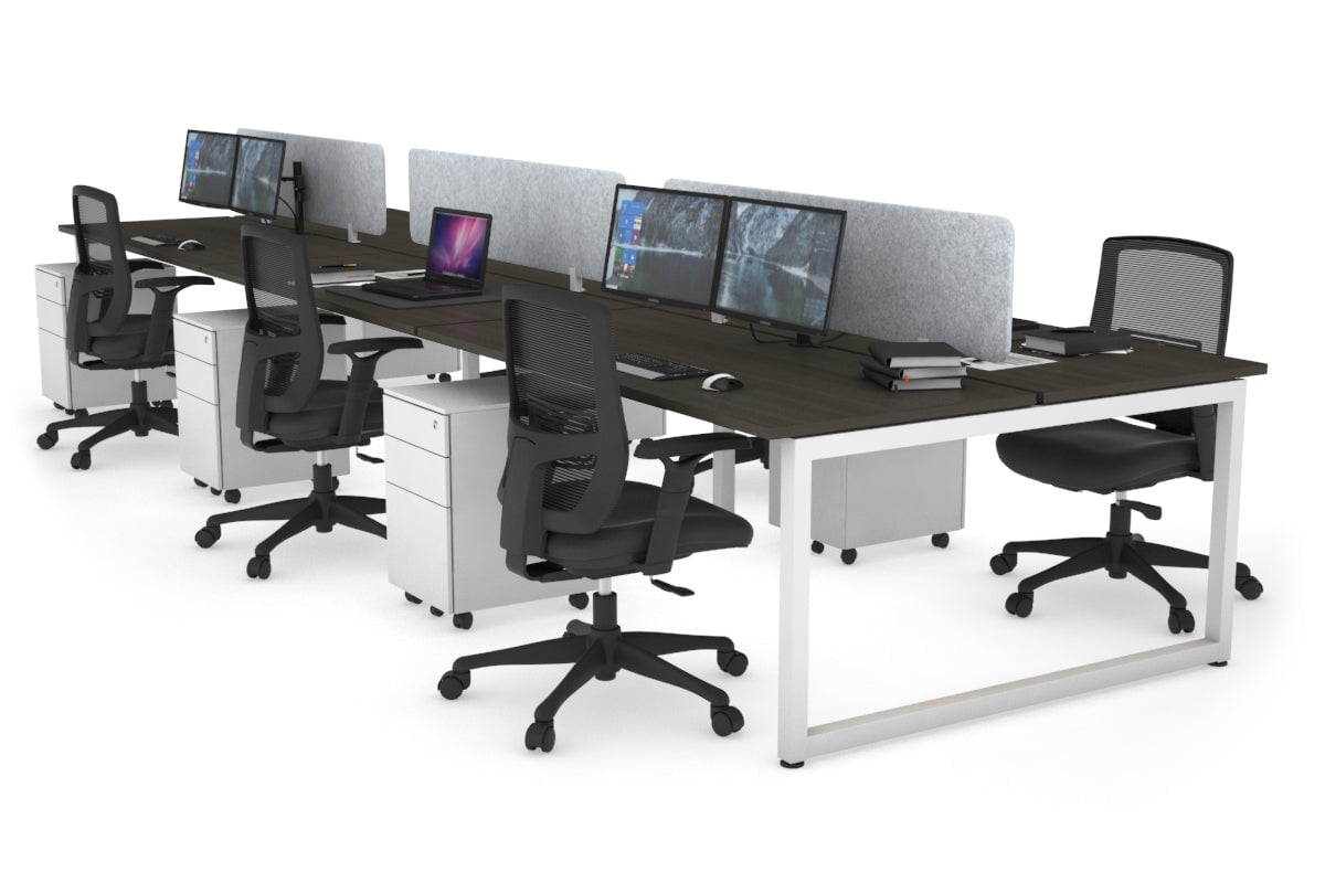 Quadro Loop Legs 6-Person Office Workstation Desk [1800L x 700W] - Modern Collaborative Workspace Solution for Team Projects & Open Office Layouts