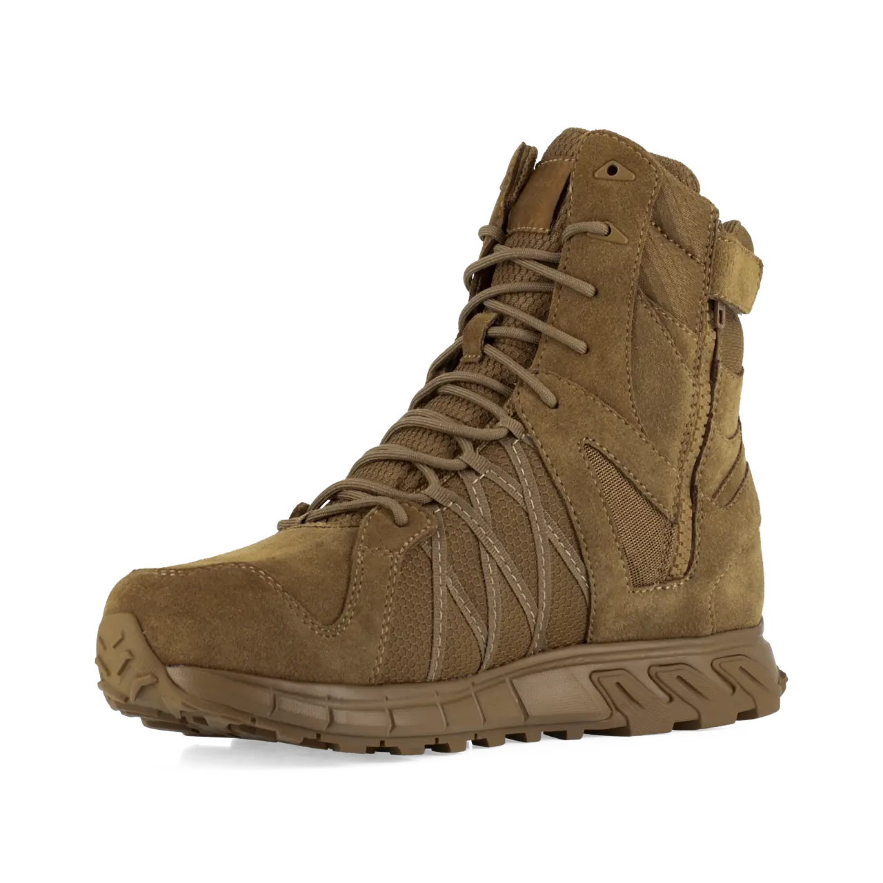 Trailgrip 8 Inch Soft Toe Tactical Boots for Men - Coyote Brown Military Work Boots - Lightweight Hiking & Outdoor Adventure Footwear
