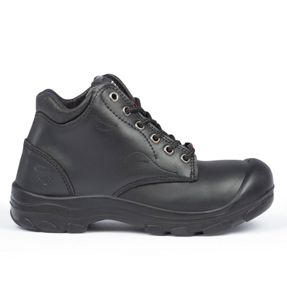 P&F S559 Women's 6-Inch Steel Toe Leather Work Boots - Black | OSHA Compliant Safety Shoes for Construction, Warehouse & Outdoor Work