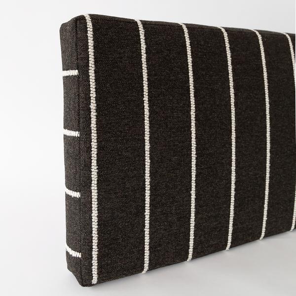 Premium Avalon Stripe Fabric - Ebony Black & White Striped Upholstery Material for Sofa, Curtains & Home Decor | High-Quality Textile for DIY Projects & Interior Design