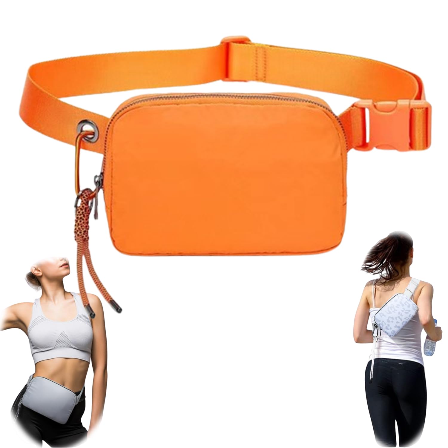 Bovagu Crossbody Bag with Long Strap - Lightweight Nylon Gym Running Fanny Pack for Men & Women - Perfect for Workouts, Travel & Outdoor Activities