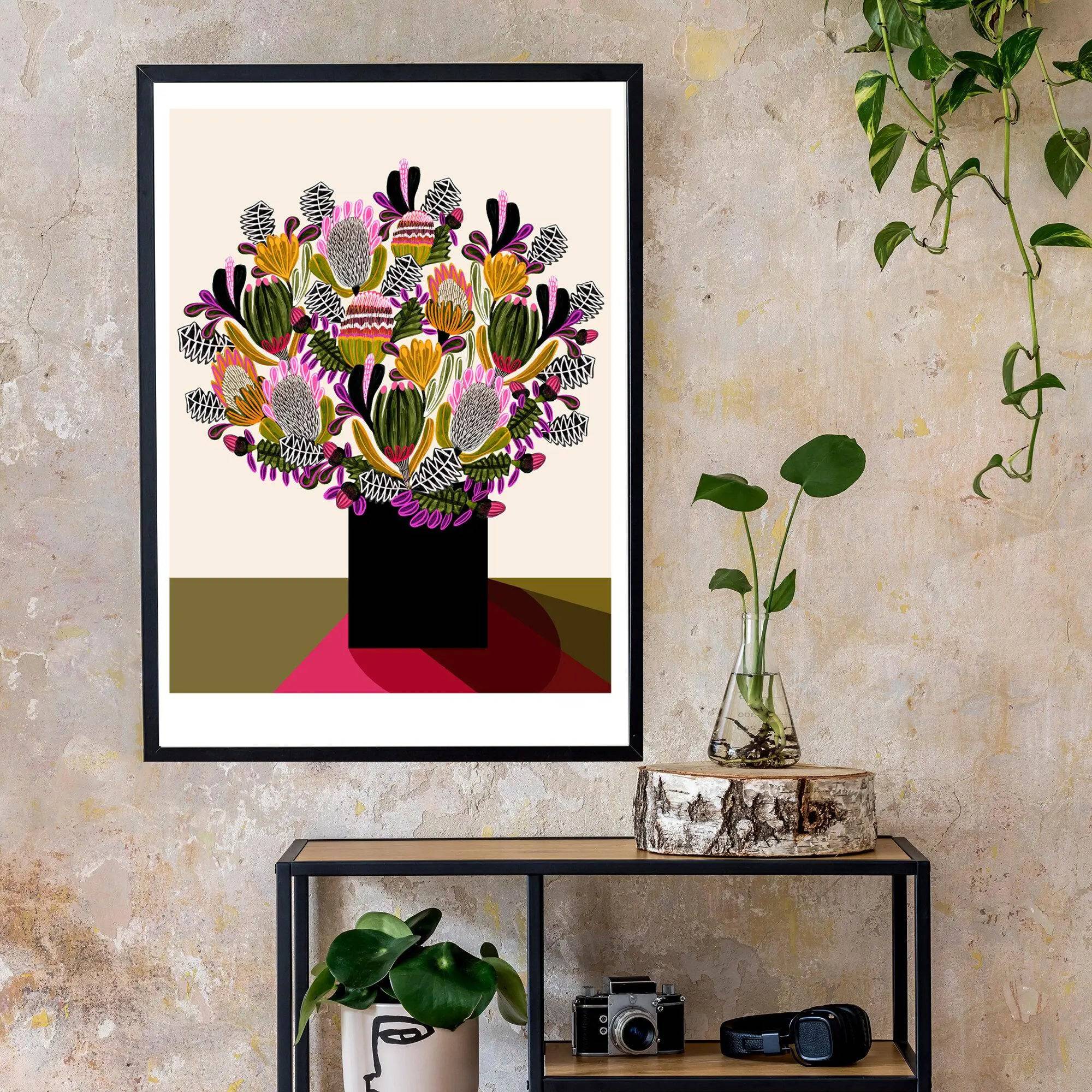 Australian Flowers Wall Decor - Botanical Art Print for Home & Office - Perfect for Living Room, Bedroom & Office Decor