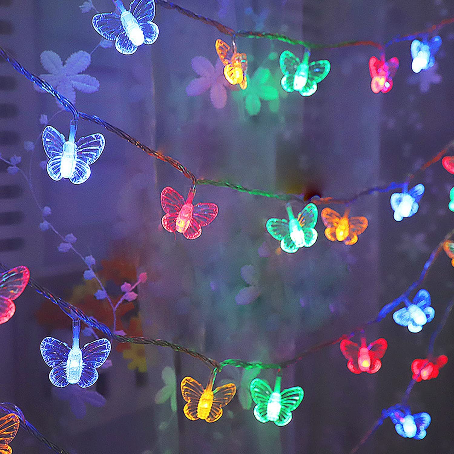 Dragonfly String Lights 10ft 20 LED Battery Powered - Retro Copper Wire Fairy Lights for Christmas Tree, Garden, Wedding, Party & Holiday Decorations - Summer Outdoor Lighting (Butterfly-2) - Perfect for Bedroom, Patio, Backyard and Special Events