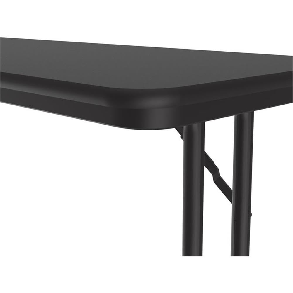 Correll ST1872PX-07 18x72 Inch Black Granite High Pressure Laminate Folding Conference Table with Off-Set Leg Design for Maximum Legroom - Made in USA - Perfect for Seminars, Meetings & Office Conferences