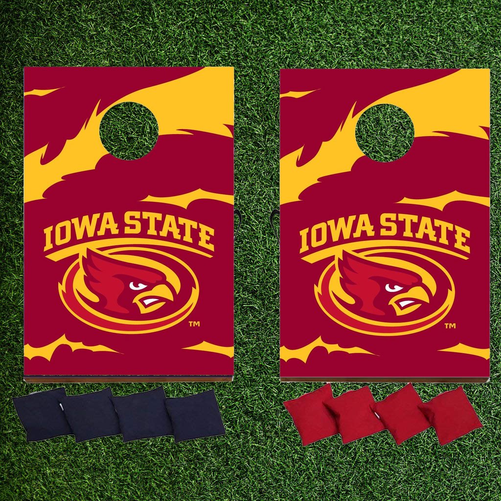Iowa State University Cornhole Bag Toss Game Set - Premium Outdoor Lawn Games for Tailgating, Backyard Parties & College Events - VictoryStore Gift Games