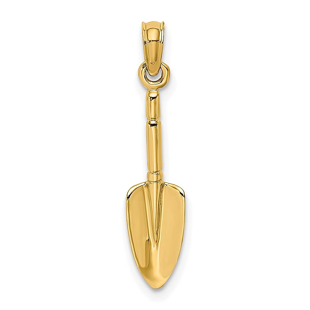 14K Yellow Gold 3D Trowel Charm Necklace - Gardening Jewelry for Women, Professional Garden Tool Pendant, Unique Floral Gift for Her - Perfect for Gardeners, Landscapers & Plant Lovers (Birthday, Mother's Day Gift)