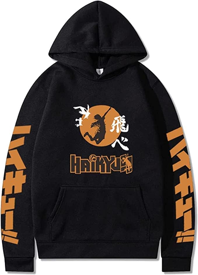 Youndcc Anime Graphic Hoodie - Karasuno High School Cosplay Costume for Haikyuu Fans | Casual Wear, Anime Conventions & Cosplay Events