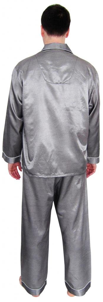 Lavenderi Men's Printed Satin Pajama Set - Soft Polyester/Cotton Blend Long Sleeve Sleepwear for Comfortable Lounging & Relaxing at Home