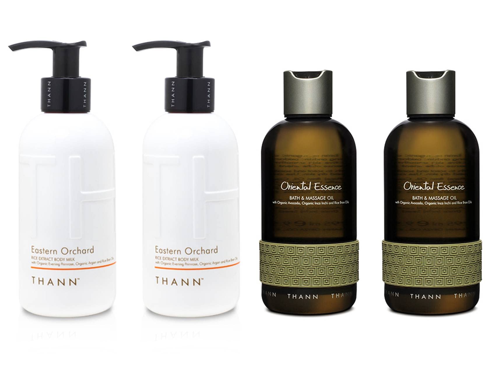 THANN Eastern Orchard Rice Extract Body Milk & Oriental Essence Massage Oil Set - Luxurious Skincare Duo for Hydration & Relaxation | Perfect for Spa Days & Self-Care Rituals