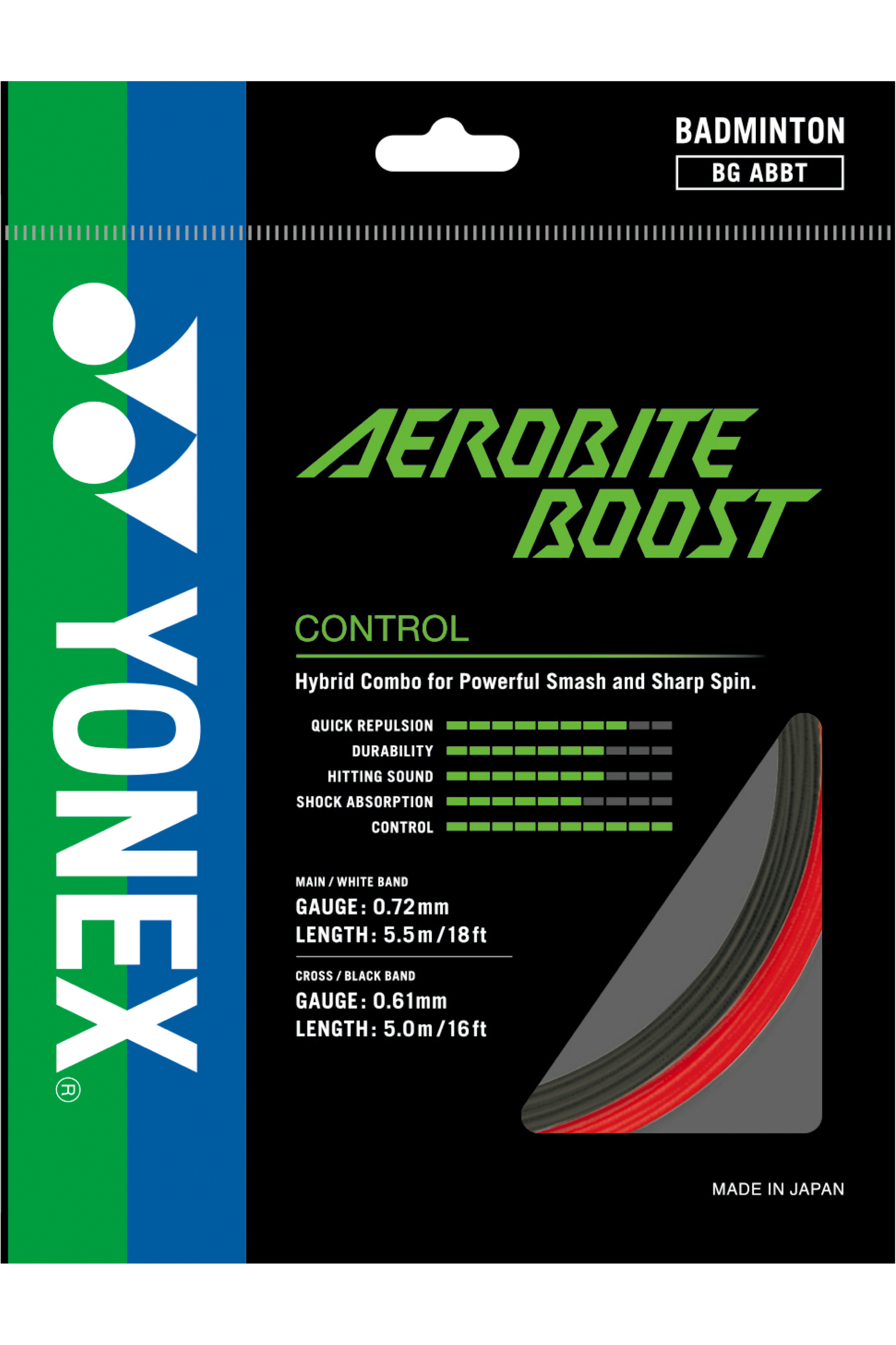 Yonex Aerobite Boost Badminton String - High Performance Badminton Racket String for Power & Control | Perfect for Competitive Play & Training