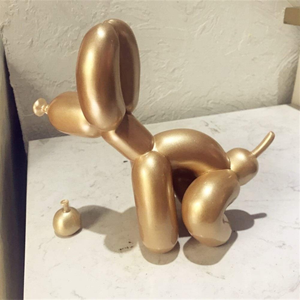 Handmade Shiny Balloon Dog & Poop Figurine Sculptures - Modern Art Statues for Home & Office Decor (Black, 23x9.5x22cm) | Unique Gift Idea for Dog Lovers & Art Collectors | Perfect for Shelf Displays, Party Decorations, and Contemporary Art Collections