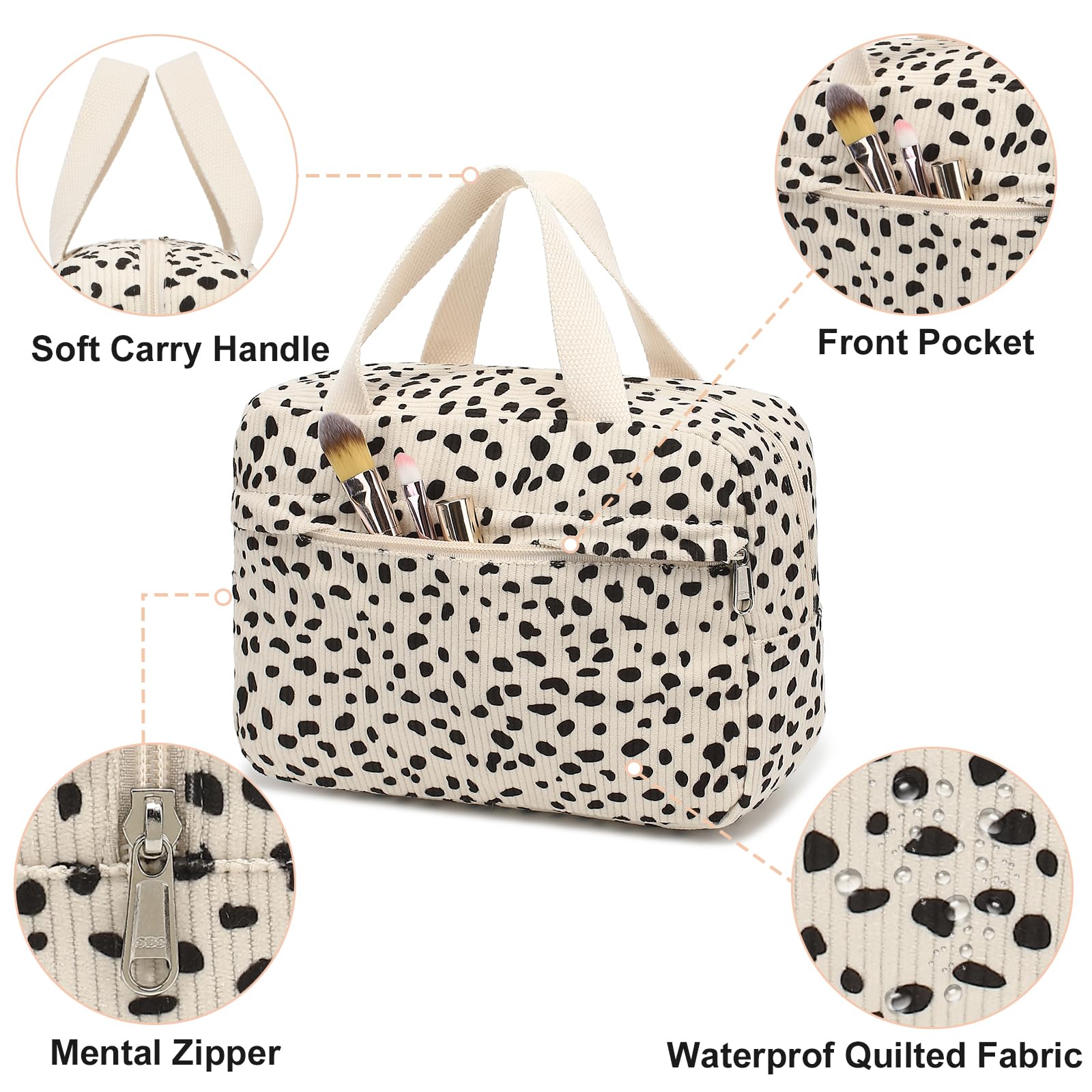 Waterproof Large Makeup Bag for Women - Travel Cosmetic Organizer with Zipper, Tote Pouch Purse for Girls | Perfect for Travel, Gym & Daily Essentials Storage