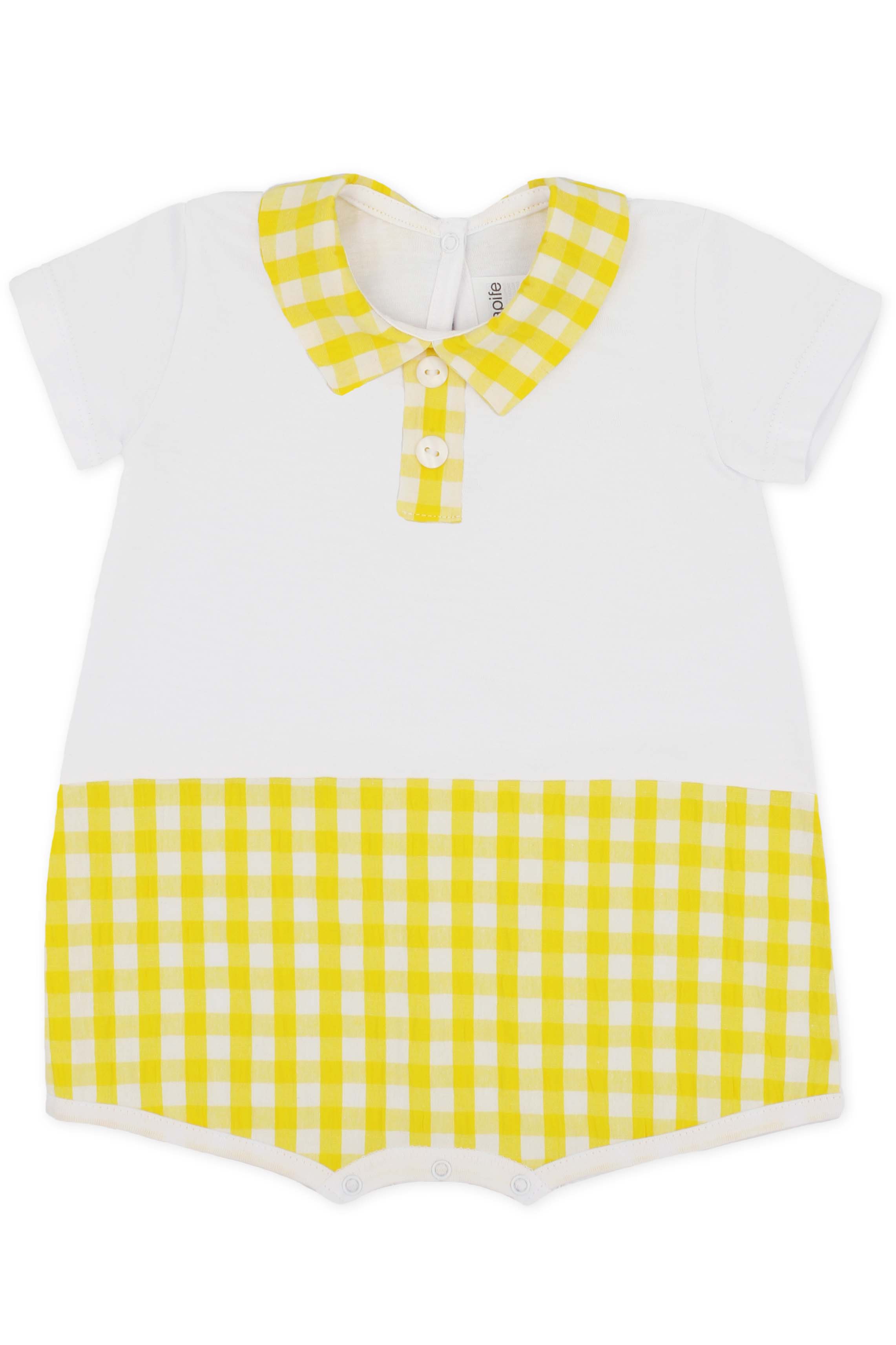 Luka Lemon Gingham Romper for Women - Stylish Summer Jumpsuit with Pockets, Comfortable & Breathable Fabric - Perfect for Beach, Vacation, and Casual Outings