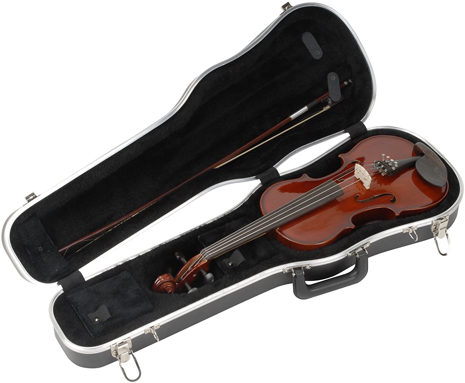SKB 3/4 Size 13 Inch Hardshell Violin Case & Viola Case - Durable Protection for Travel, School & Professional Musicians