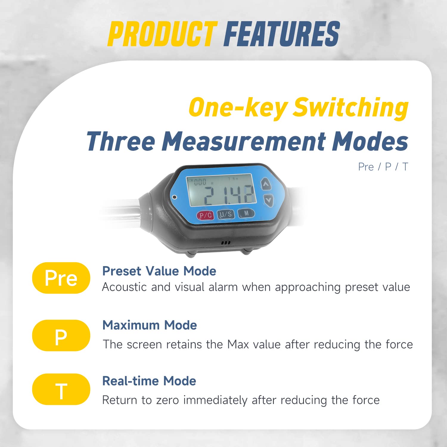ZAC Digital Torque Wrench (25-30 N·m) - Preset Value Electronic Torque Spanner with Audible & Visual Alarm for M12 BT30 Pull Studs - Perfect for CNC Machine Tool Maintenance and Precision Engineering Applications