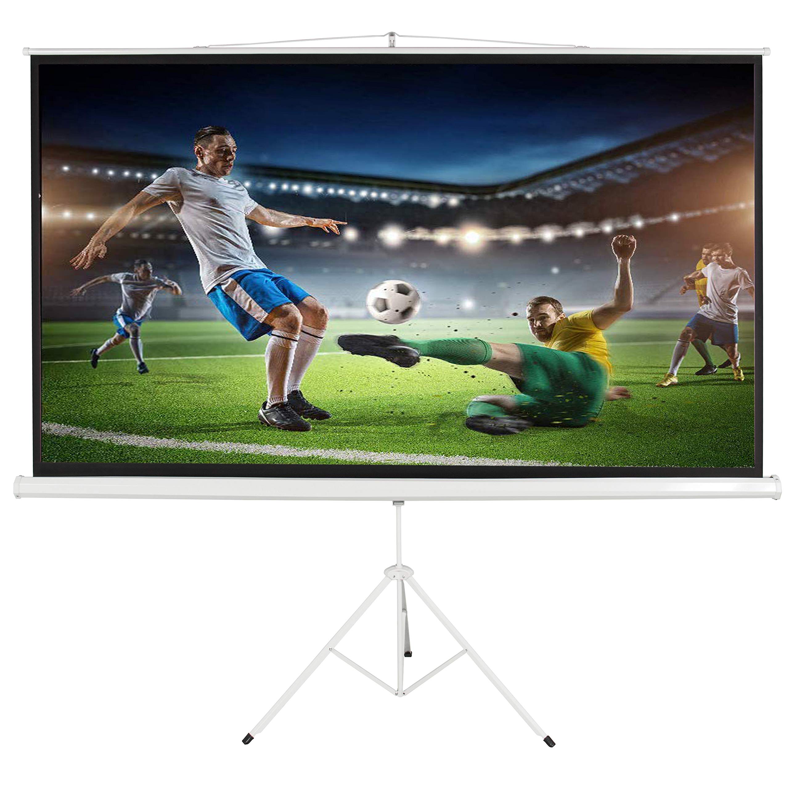 Vivider 100 Inch Projection Screen with Adjustable Tripod Stand - 16:9 HD 4K 3D Compatible for Indoor & Outdoor Use - Perfect for Home Theater, Office Presentations, Movie Nights, and Backyard Projections