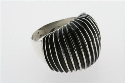 Vintage Silver Concertina Signet Ring for Men - Personalized Engraved Initials, Perfect for Weddings, Gifts & Everyday Wear