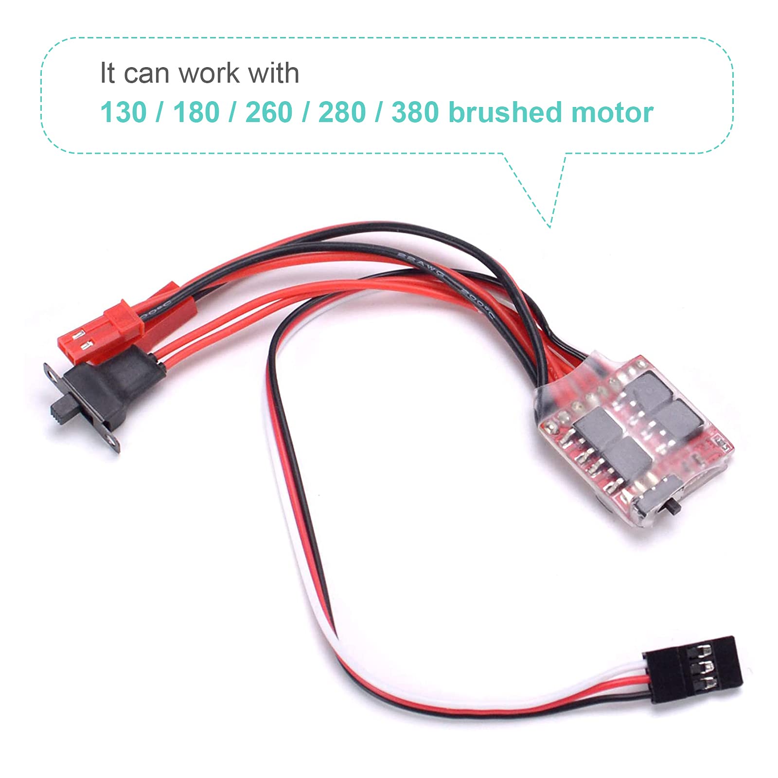 2PCS 10A Brushed Motor Speed Controller ESC with Brake for RC Cars, Boats, Tanks - Perfect for Hobbyists and DIY Remote Control Vehicle Upgrades