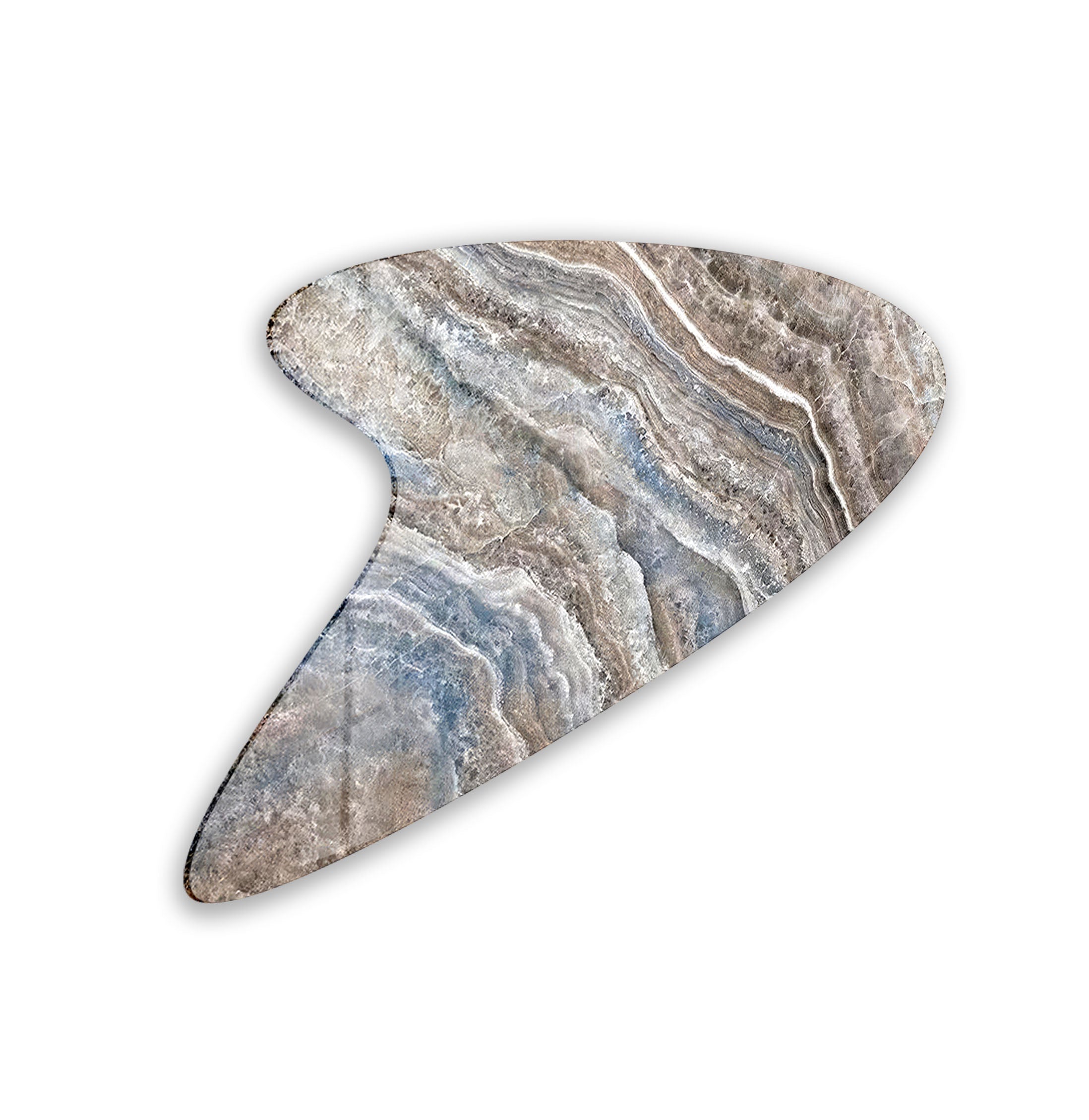 Blue & Beige Marble Irregular Glass Wall Art - Modern Abstract Home Decor for Living Room, Bedroom & Office - Unique Handmade 3D Wall Sculpture for Contemporary Interior Design