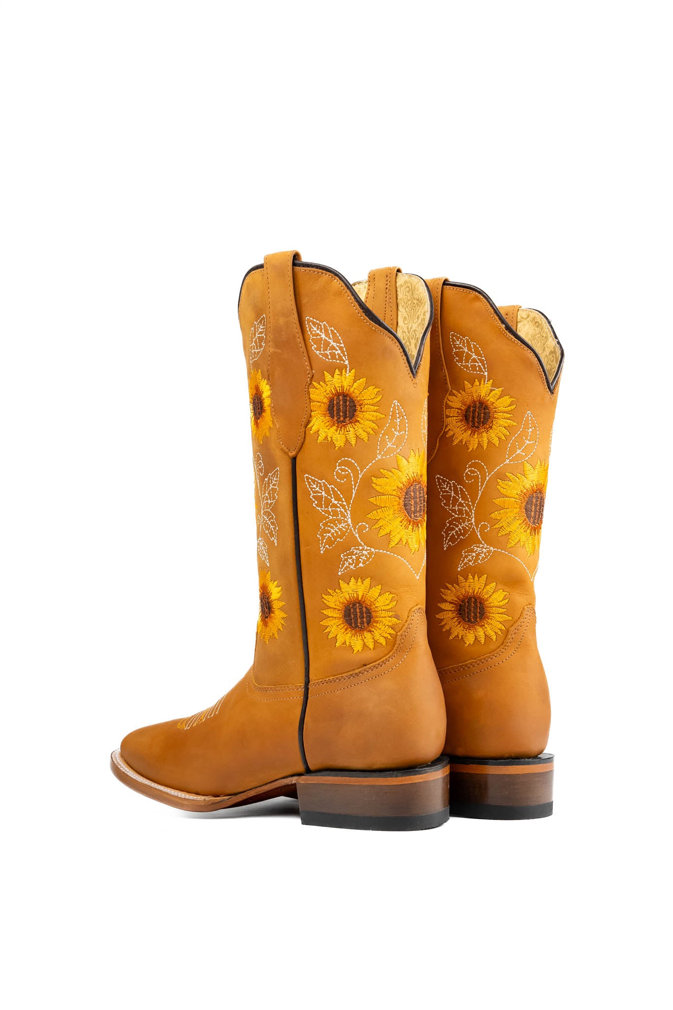Stylish Women's Sunflower Square Toe Cowgirl Boots - Western Fashion Ankle Booties for Country Dancing & Rodeo Events
