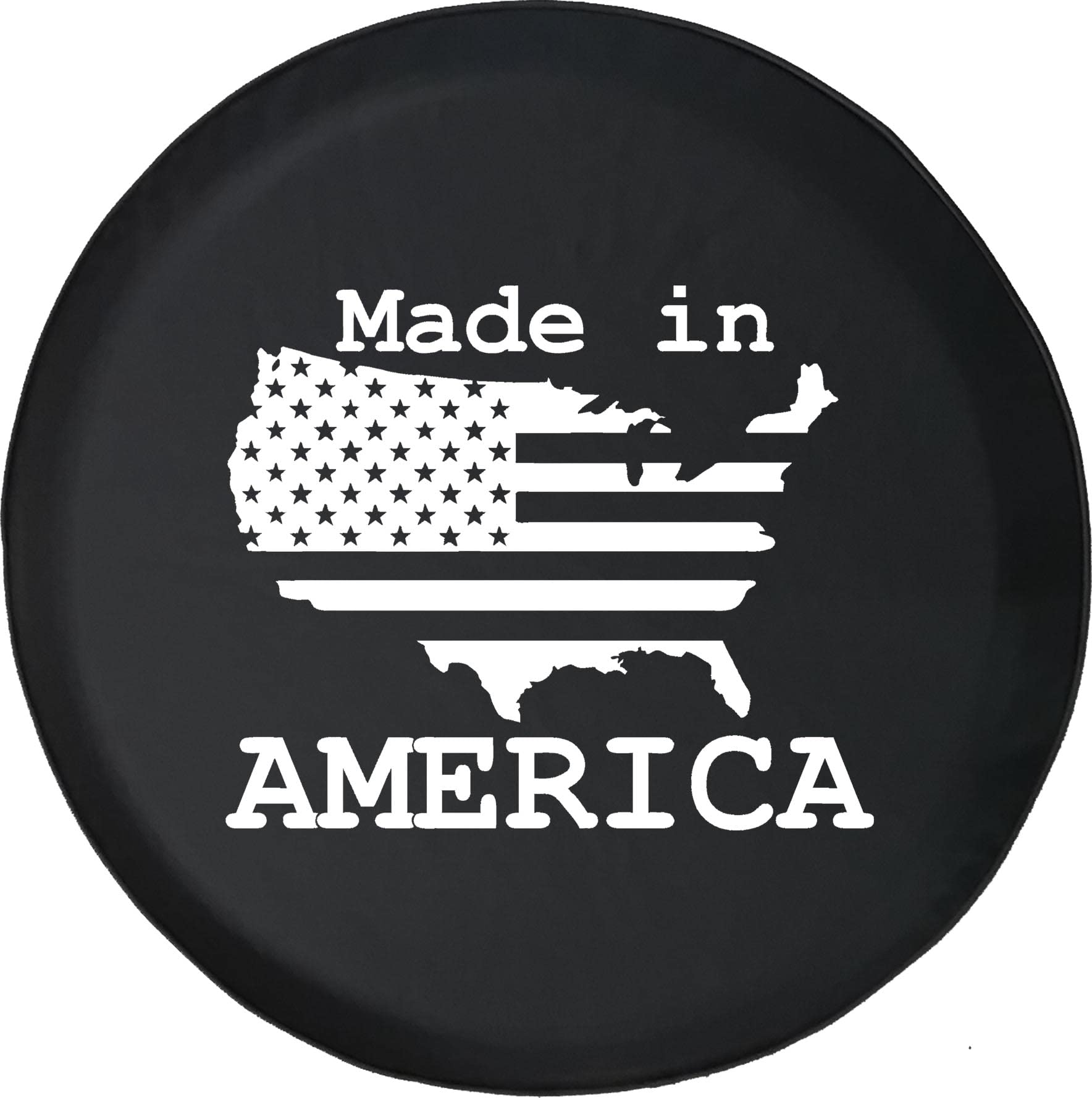 30 Inch Black Spare Tire Cover with US Flag - Made in America | Durable & Weatherproof for Trucks, SUVs & RVs