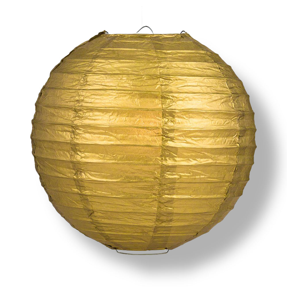 16 Inch Gold Christmas Holiday Paper Lantern String Lights - 21 FT Expandable Decor with White Cord - Perfect for Indoor/Outdoor Party, Wedding, Garden, and Festive Decorations