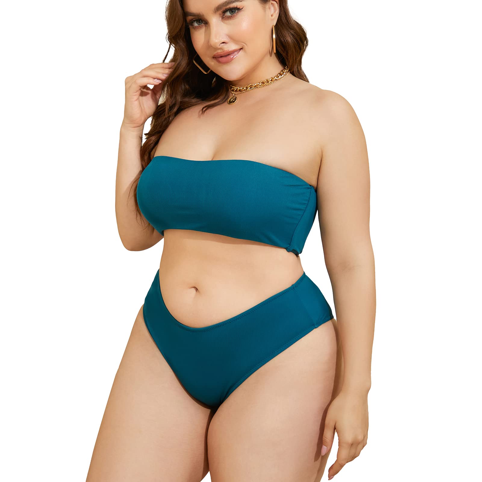 **Yii ouneey Plus Size Women's High Waisted Bikini Set - Tummy Control Bathing Suit for Beach, Pool & Vacation**