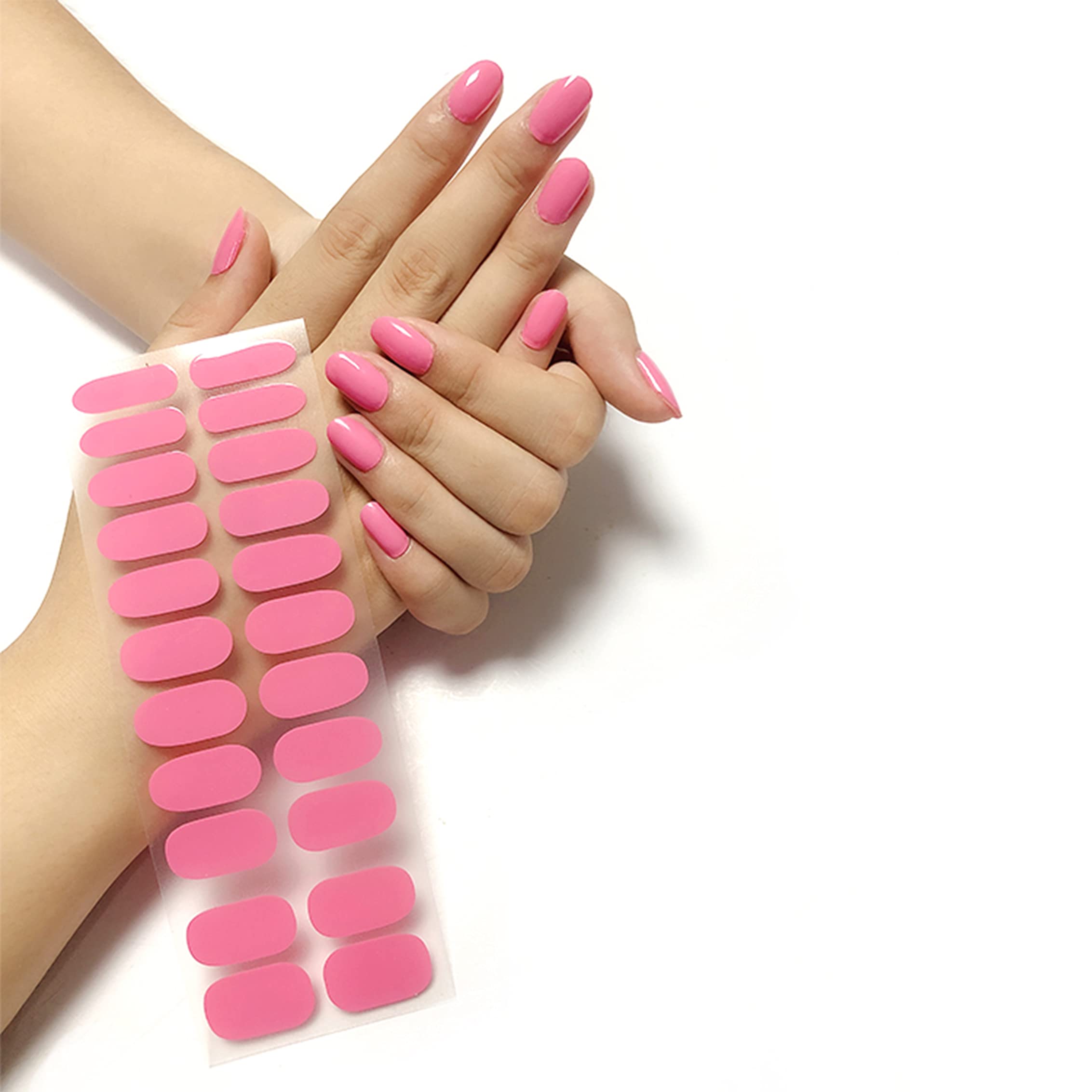 Noymi Nail Patch Stickers - 22 Pcs Pink Nail Art Decals for Beautiful Manicures | Waterproof Nail Decorations for Parties, Weddings & Everyday Wear