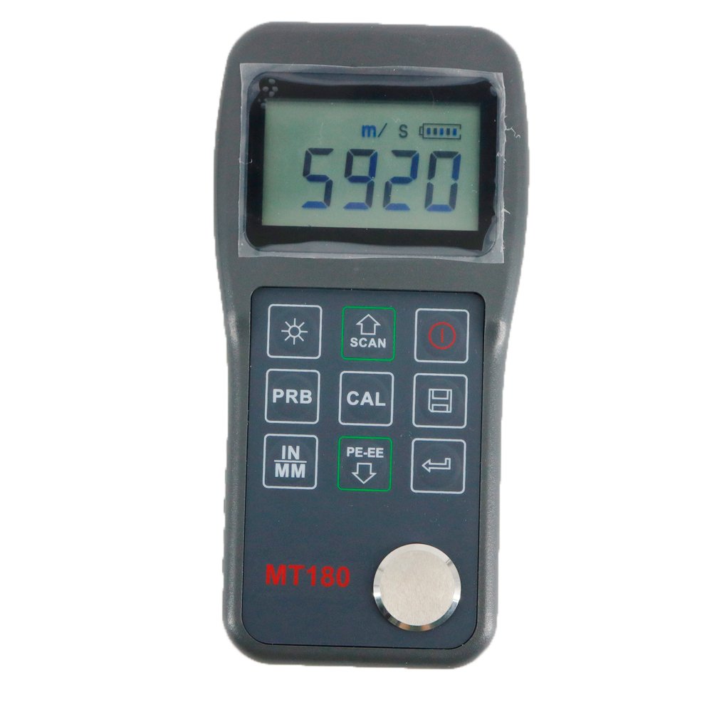 MT180 Ultrasonic Thickness Gauge - Digital PE/EE Multi-Mode Tester for Metal, Plastic & Glass - Accurate Wall Thickness Measurement for Industrial, Marine & Construction Use