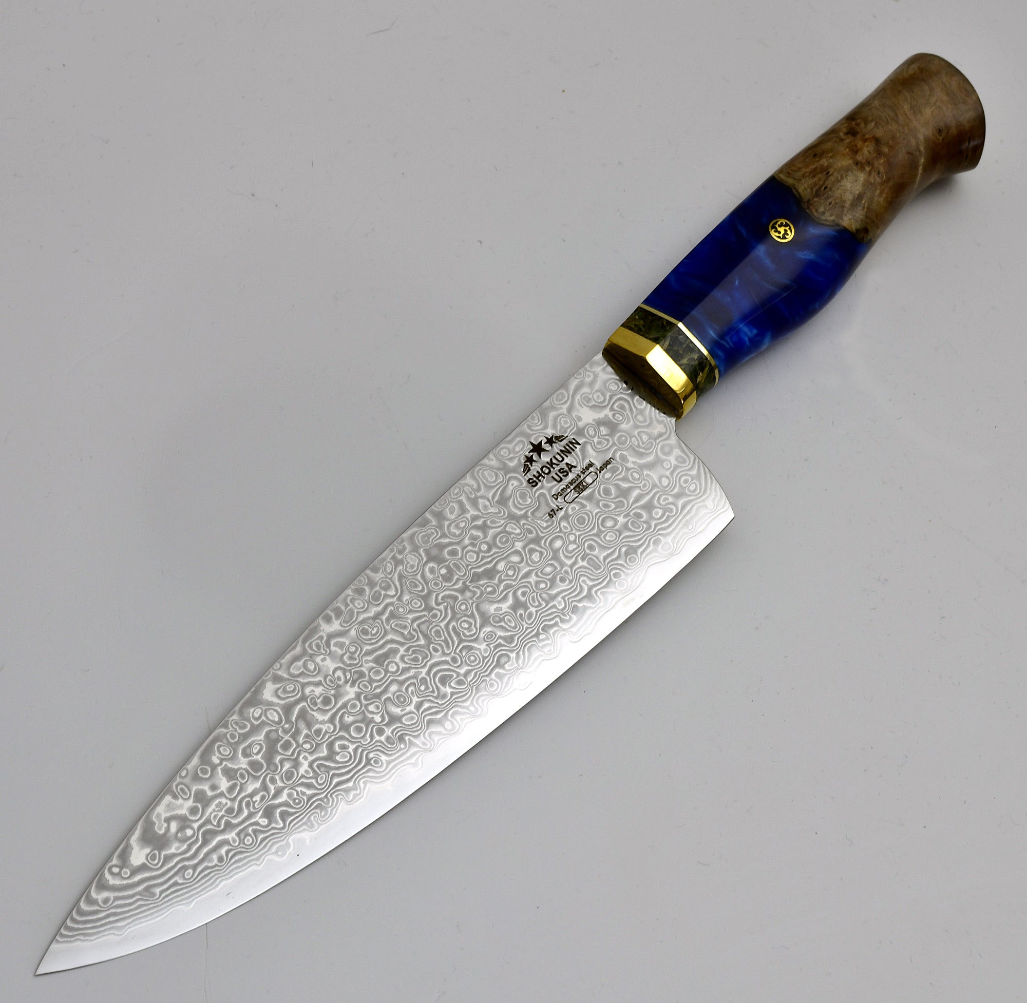 Premium Shinobi VG10 Damascus Steel 8-Inch Chef Knife with Exotic Olive Wood Handle - Professional Japanese Kitchen Knife for Slicing, Dicing & Chopping Vegetables, Meat & Fish