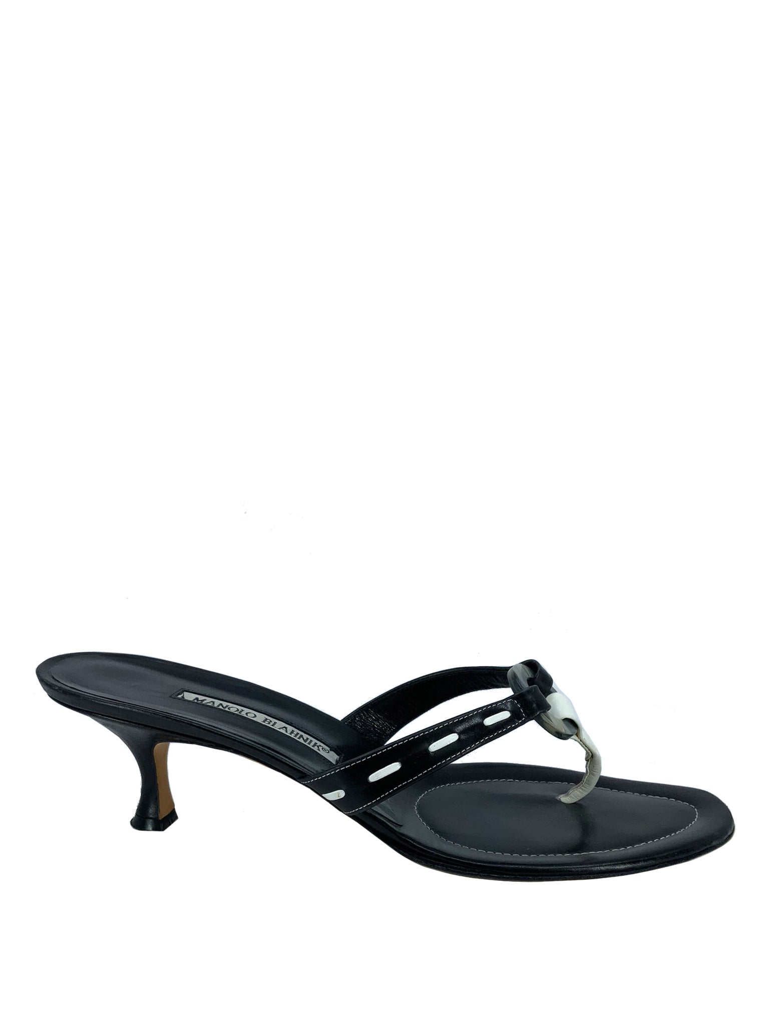 Manolo Blahnik Genuine Leather Thong Sandals for Women - Size 11 | Comfortable Flip Flops for Beach, Pool & Summer Outfits