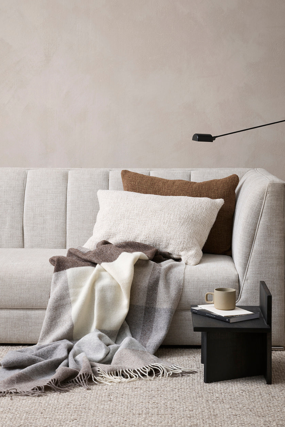 Premium Cyprian Textured Cocoa Feather Throw Pillow 40x60cm - Soft Decorative Cushion for Sofa, Bed & Living Room Comfort