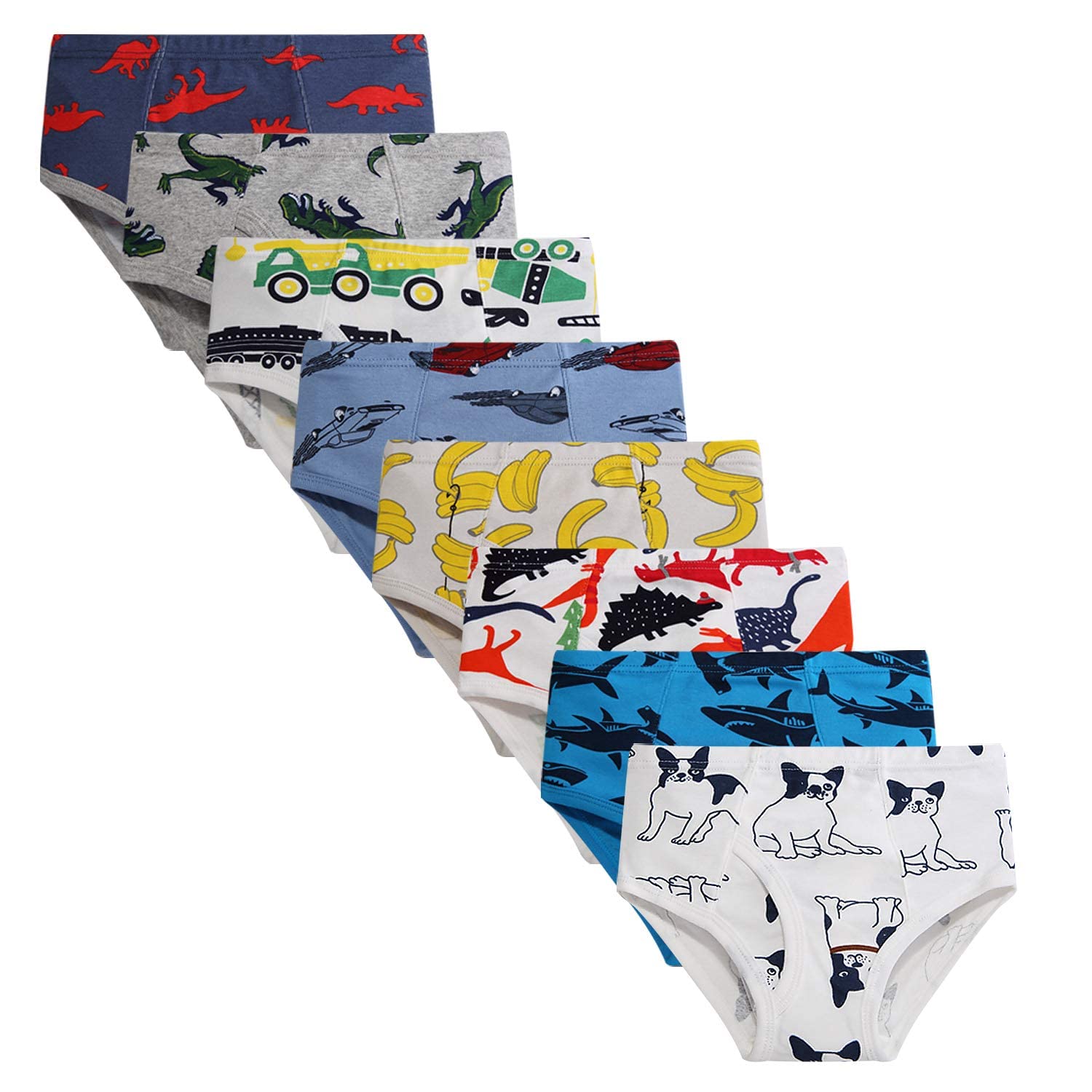 Boys Cotton Boxer Briefs Underwear for Toddlers & Kids - Soft Breathable 6/8 Pack - Perfect for Playtime, School & Daily Comfort