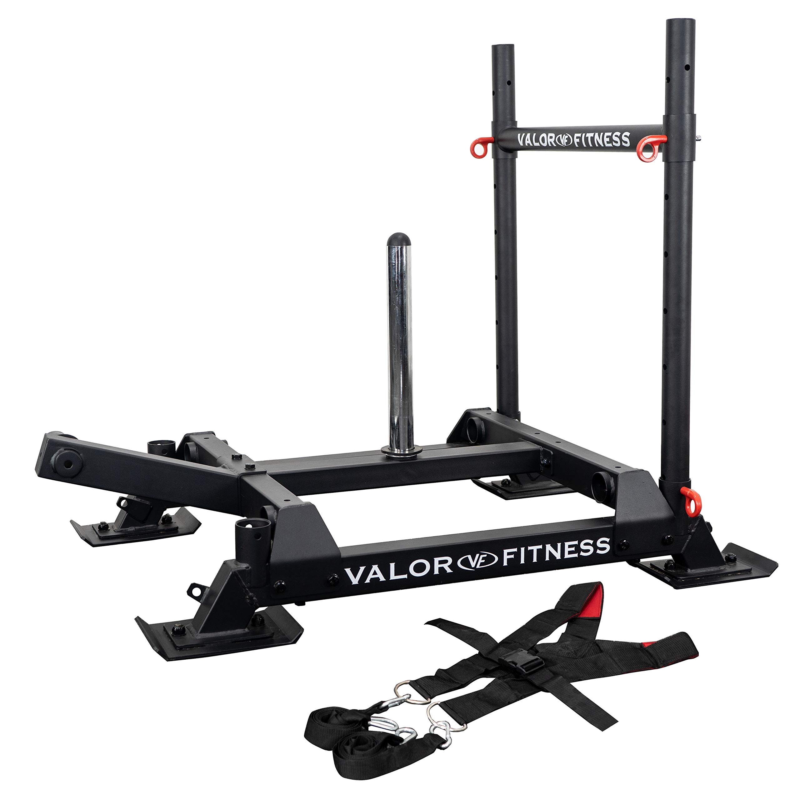 Valor Fitness Weighted Wheelbarrow Sled - Push Pull Drag Workout Sled with Harness - Football Training & Strength Equipment for Home Gym - Perfect for CrossFit, Football Drills & Functional Training