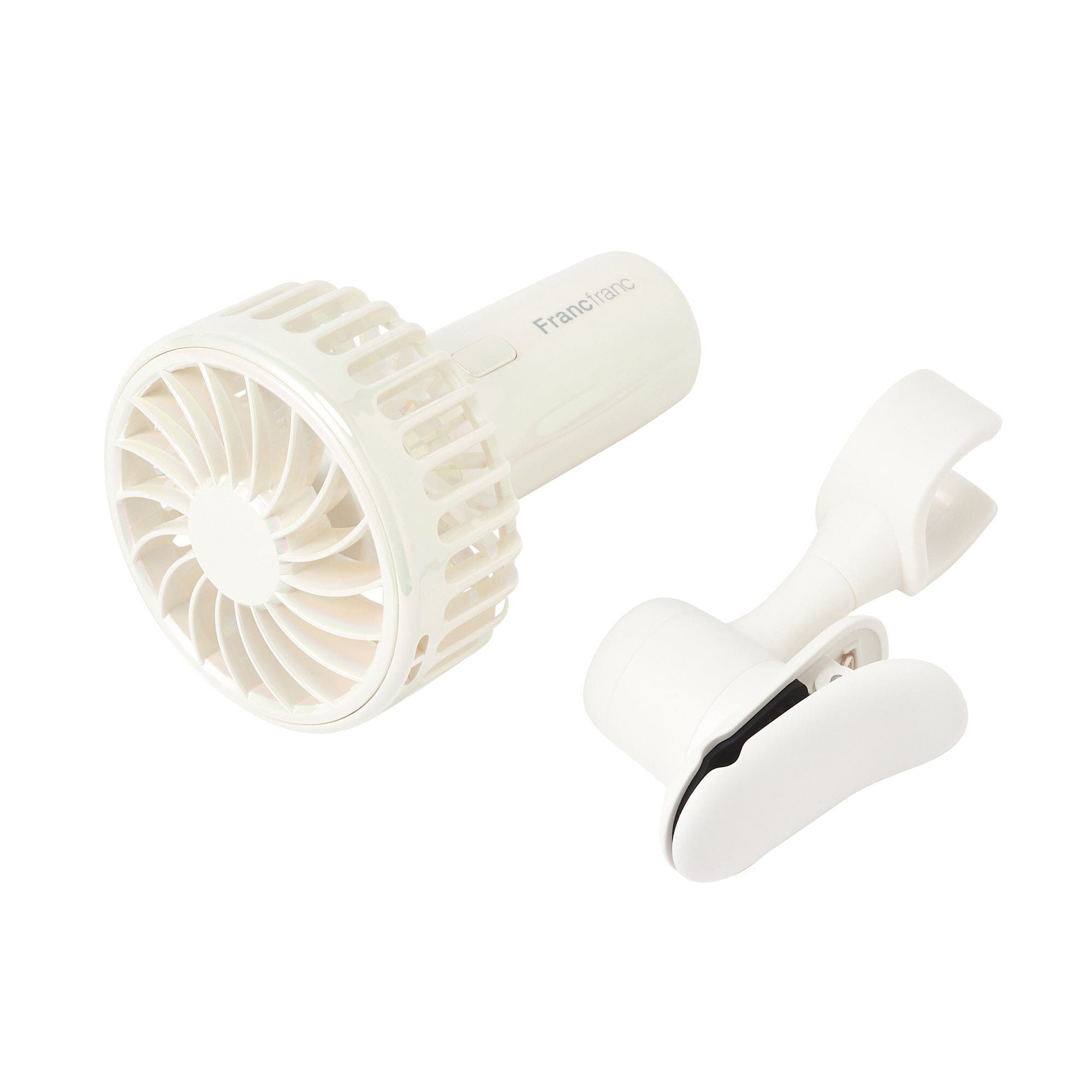 Portable Mini Fan with Aurora Light - USB Rechargeable Handheld Fan for Travel, Office, and Outdoor Use - Cool White Personal Fan for Summer Heat Relief