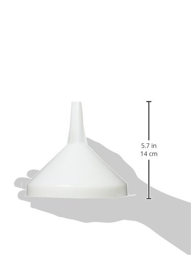 Winco 6.25-Inch White Plastic Funnel - Medium Size for Kitchen, Automotive & DIY Projects - Durable Liquid Transfer Tool for Cooking, Oil Changes & Home Brewing