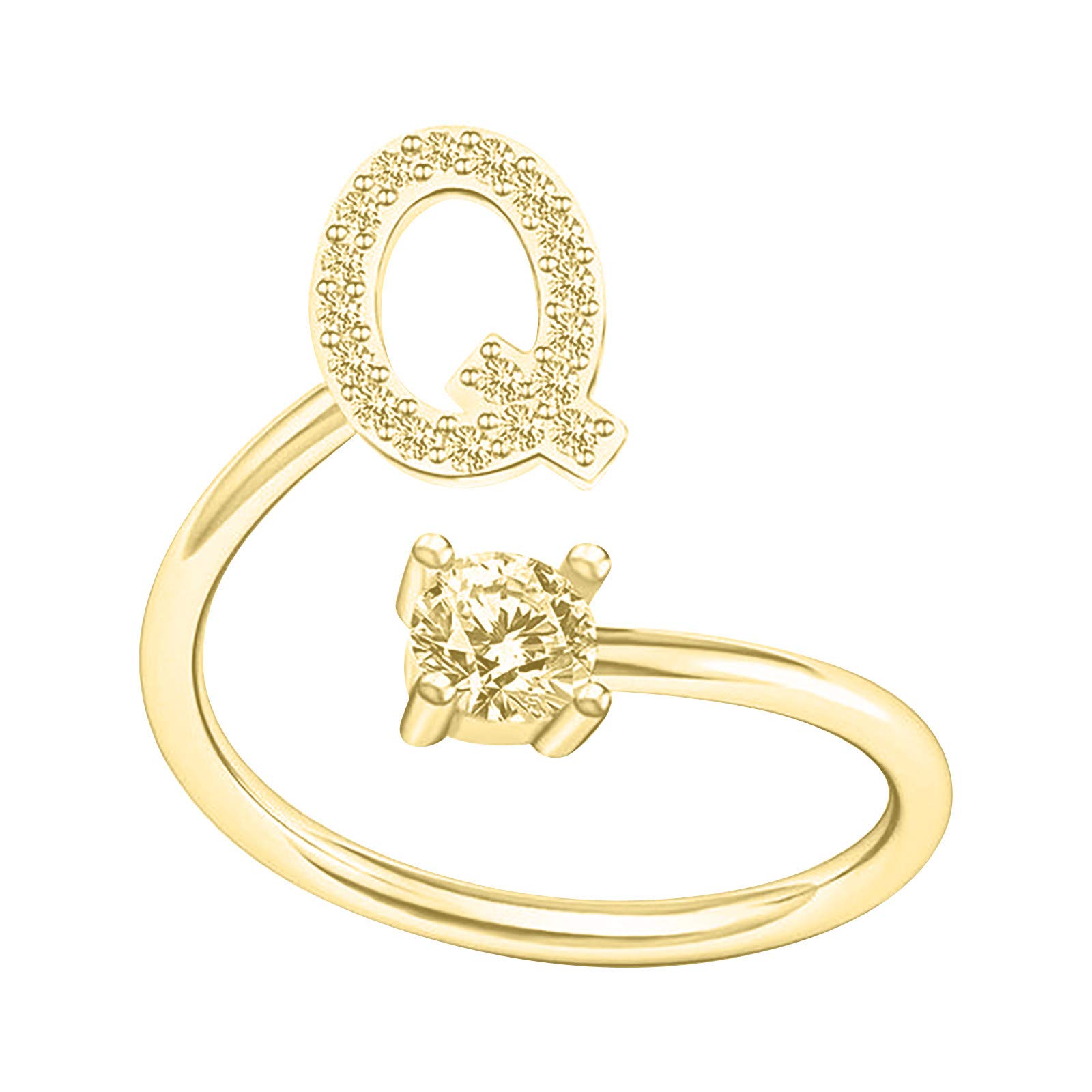 Women's Fashion Alphabet Ring - Adjustable Couple Rings for Her & Him - Trendy Initial Letter Jewelry for Gifts, Anniversaries & Everyday Wear
