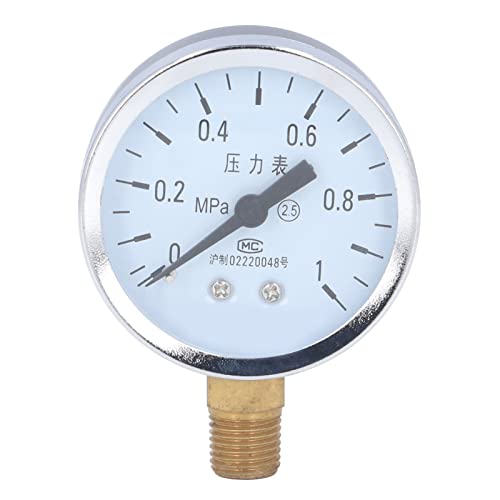 **Stainless Steel Vacuum Pressure Gauge (0-1Mpa) - Clear Dial Oil Manometer for Petroleum & Chemical Industry - Measures Water, Gas & Air Pressure - Ideal for Industrial, HVAC & Laboratory Use**