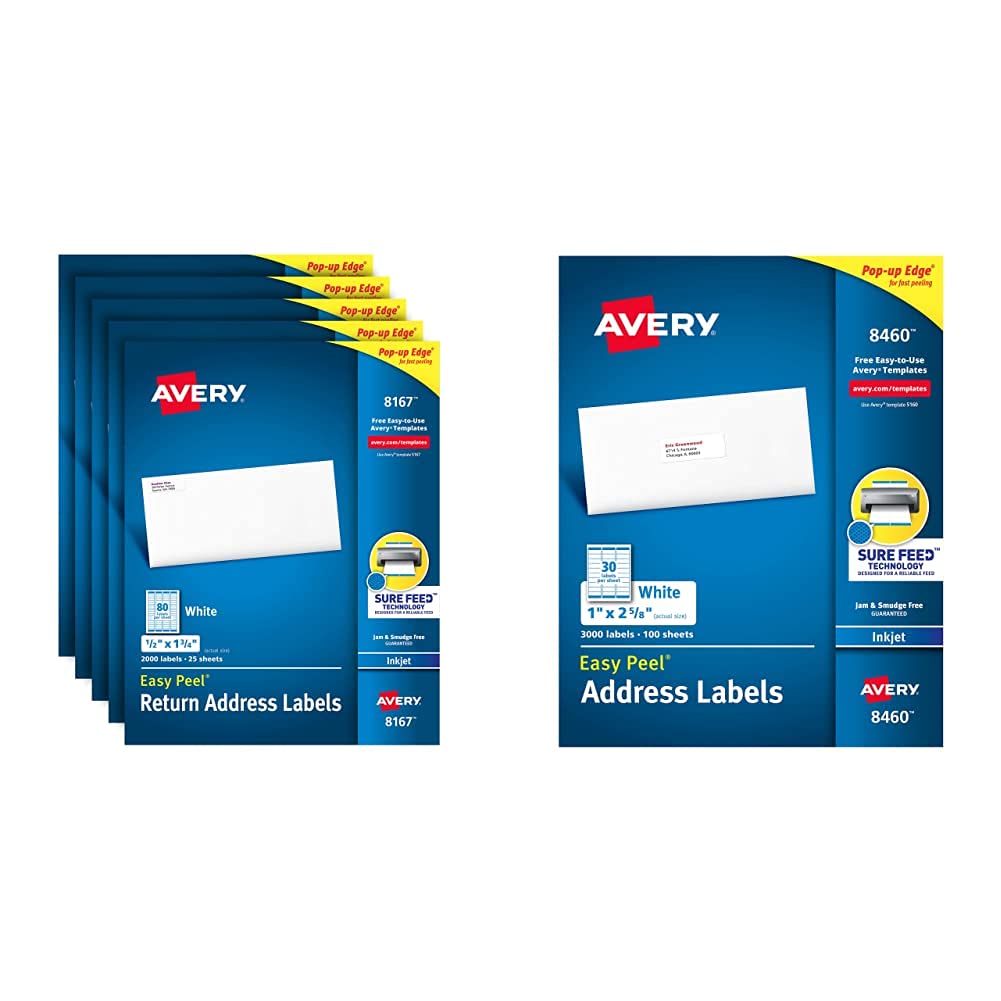 Avery Sure Feed Address Labels for Inkjet Printers - 0.5