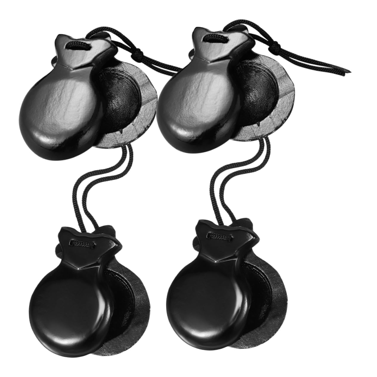 ERINGOGO 4-Piece Spanish Castanets - Wooden Musical Instruments for Kids, Toddler Percussion Toys with Finger Loops - Perfect for Music Class, Dance Practice & Early Childhood Education