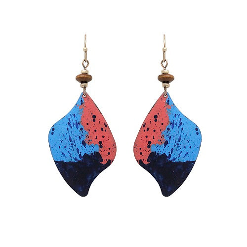 Hand-Painted Geometric Drop Earrings for Women - Boho Chic Dangle Jewelry for Parties, Weddings & Everyday Wear