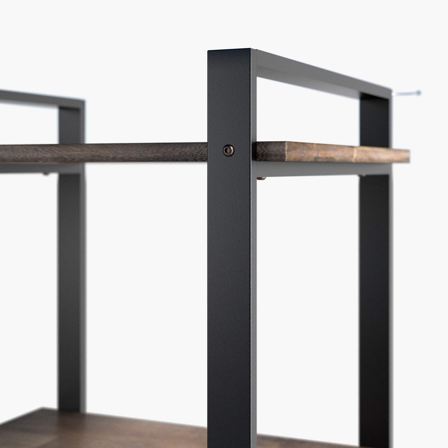 ZINUS Brock 4-Shelf Bookcase with Hanging Storage - Metal Frame & Solid Acacia Wood - Easy Assembly - Perfect for Living Room, Bedroom, or Home Office Organization