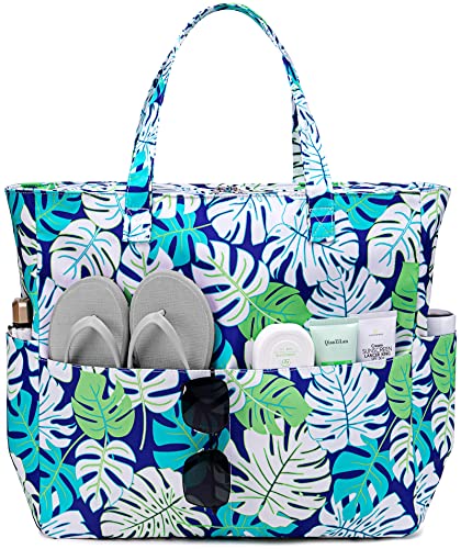 Blue White Leaves