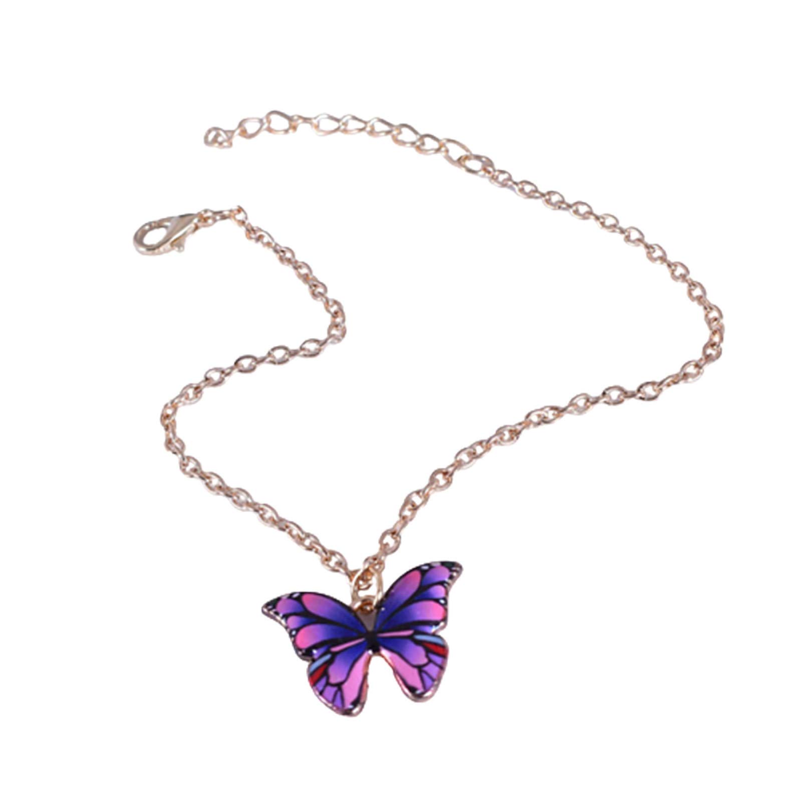Elegant Multicolor Butterfly Pendant Bracelet for Women - Adjustable Alloy Chain Charm Bracelet & Anklet Jewelry Set, Perfect Gift for Women and Girls | Ideal for Parties, Dating, and Everyday Wear