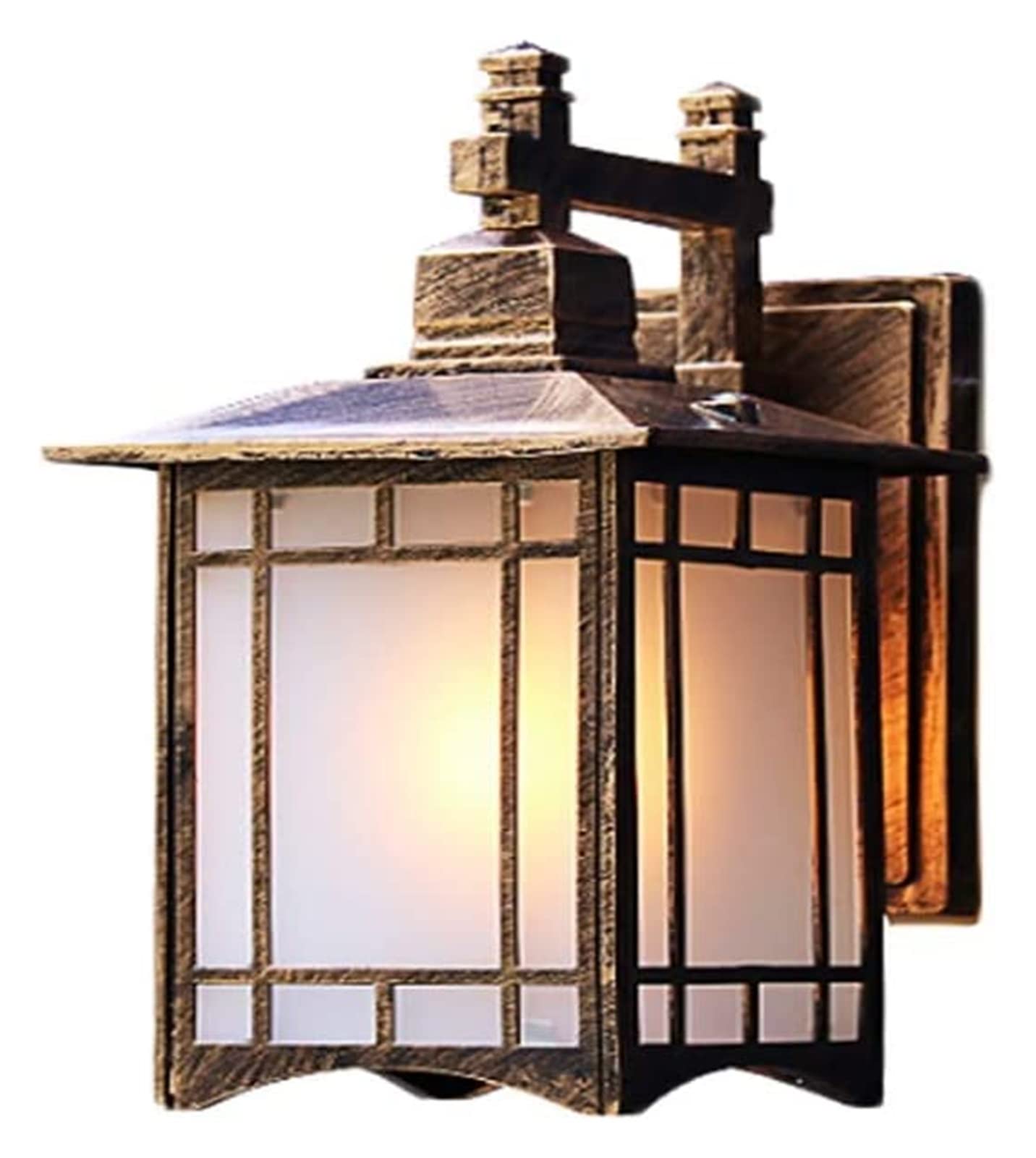 Vintage Bronze Outdoor Wall Sconce - Waterproof Square Glass Porch Light with Classic Lantern Design | Perfect for Garden, Patio, and Exterior Home Decor