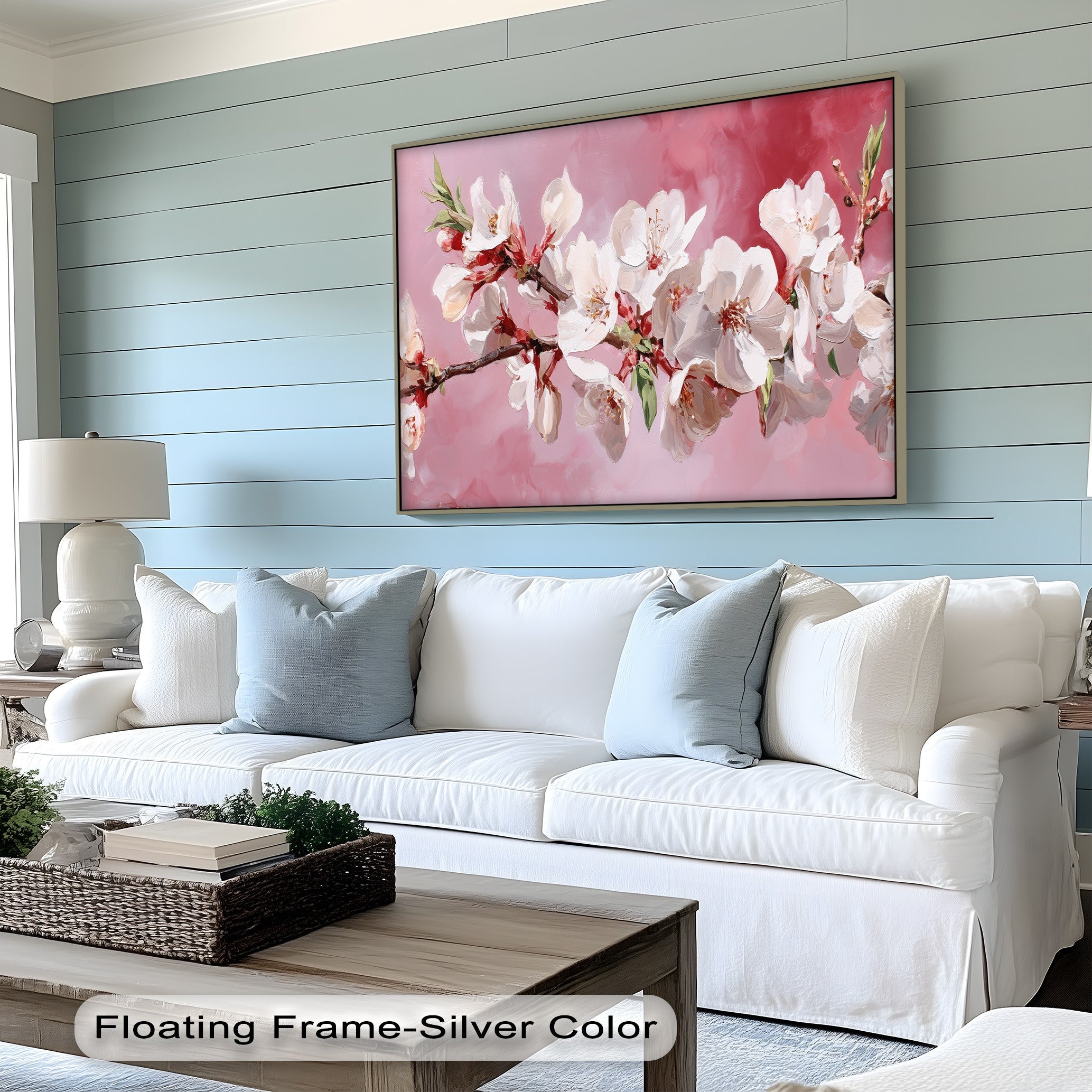 Blossoming Almond Branch Pink Canvas Print - Floral Wall Art for Living Room, Bedroom & Office Decor